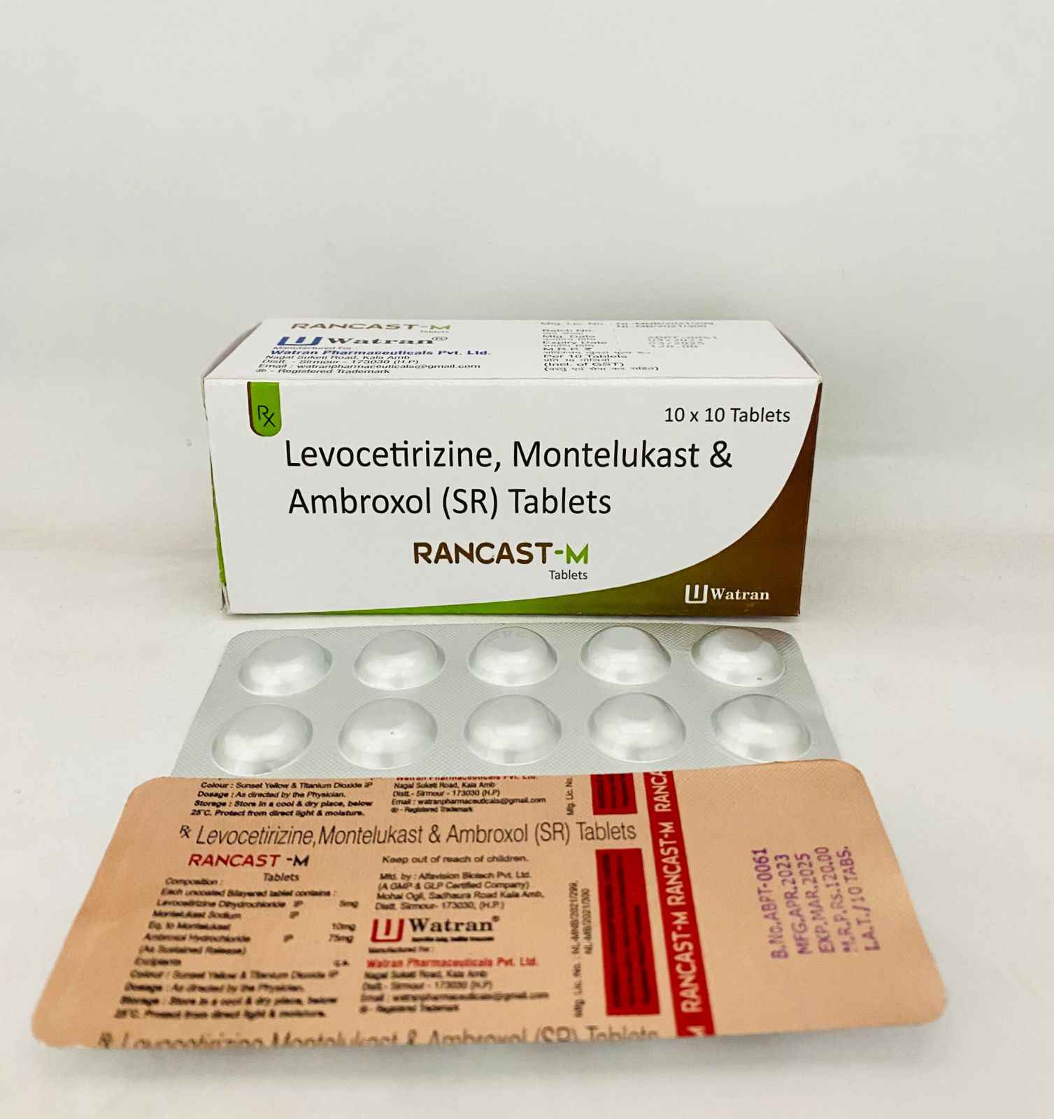 Levocetirizine Hydrochloride 5 mg + Ambroxol Hydrochloride 60 mg + Montelukast 10 mg