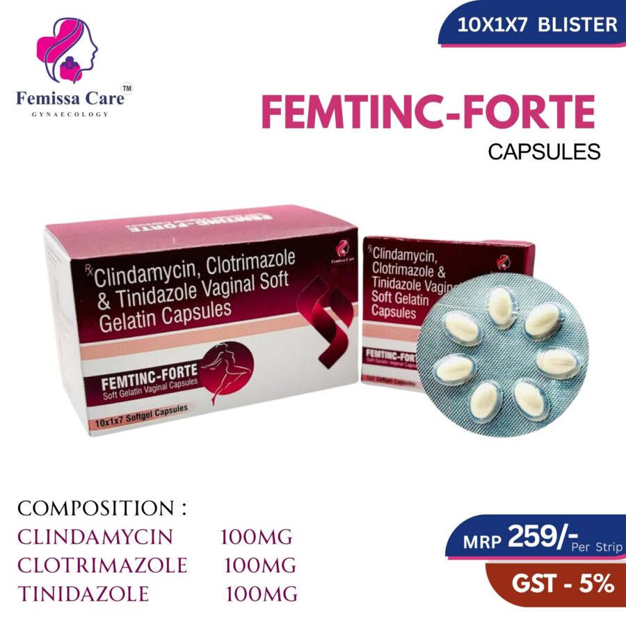 Clindamycin-Clotrimazole-Tinidazole-Softgel-Femtinc-Forte