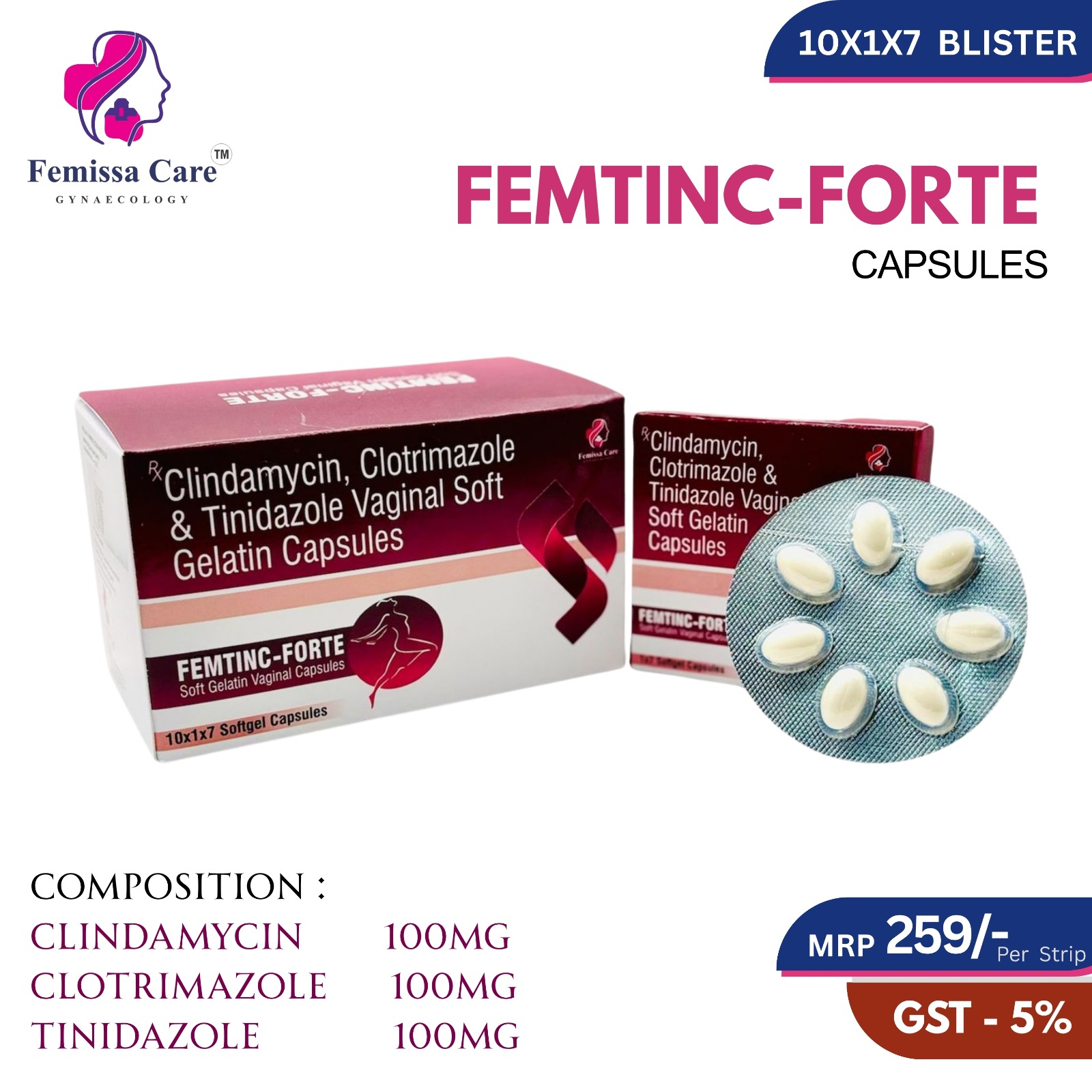 Clindamycin-Clotrimazole-Tinidazole-Softgel-Femtinc-Forte