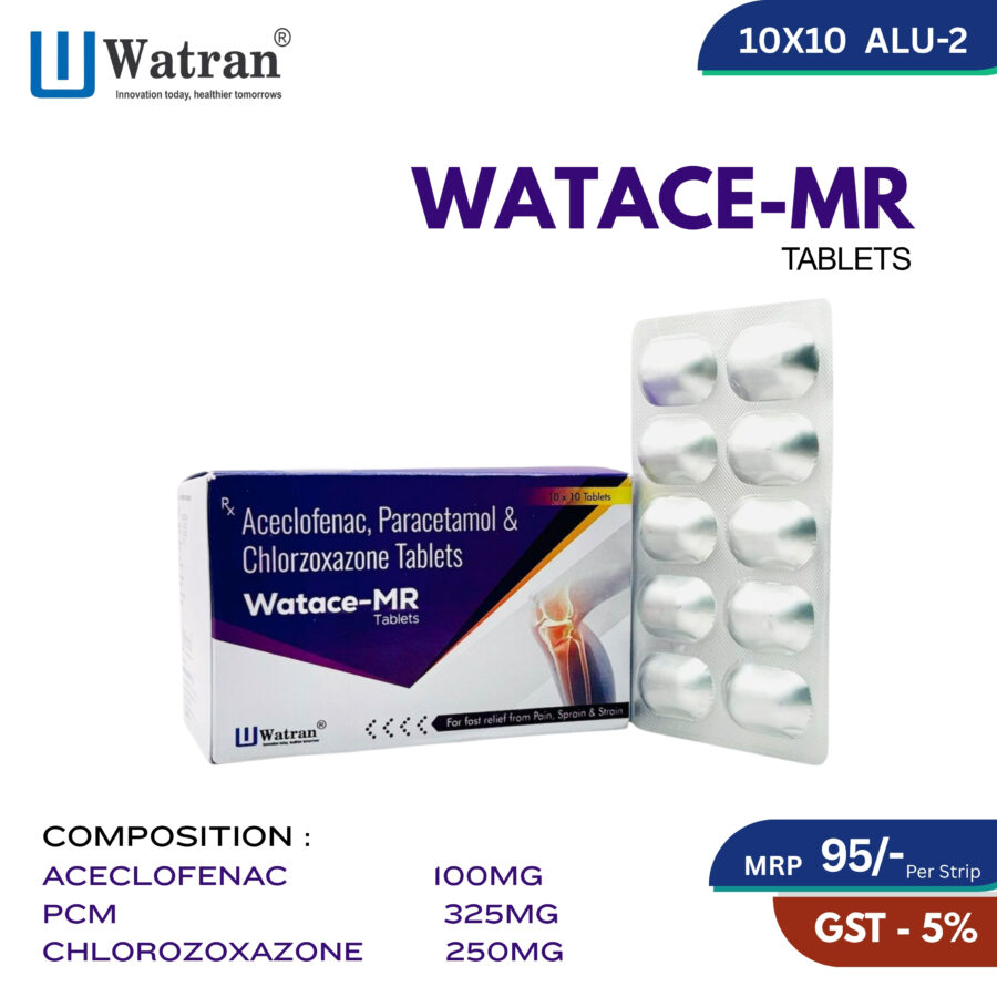 Aceclofenac 100mg + PCM 325mg + Chlorozoxazone