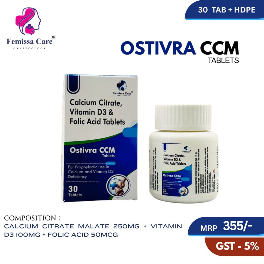 Calcium Citrate Malate 250mg + Vitamin D3 100mg + Folic acid 50mcg